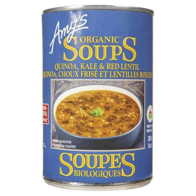 Amy's Soupe Biologique Au Quinoa, Au Chou Frisé Et Aux Lentilles Rouges, 398 Ml -- 12 Par Boîte