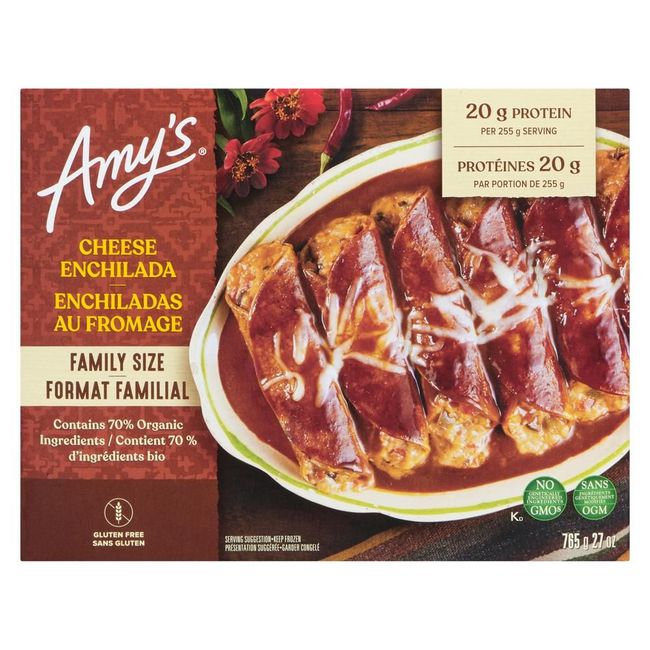 Amy's Enchiladas Au Fromage De Format Familial, 765 G -- 8 Par Boîte