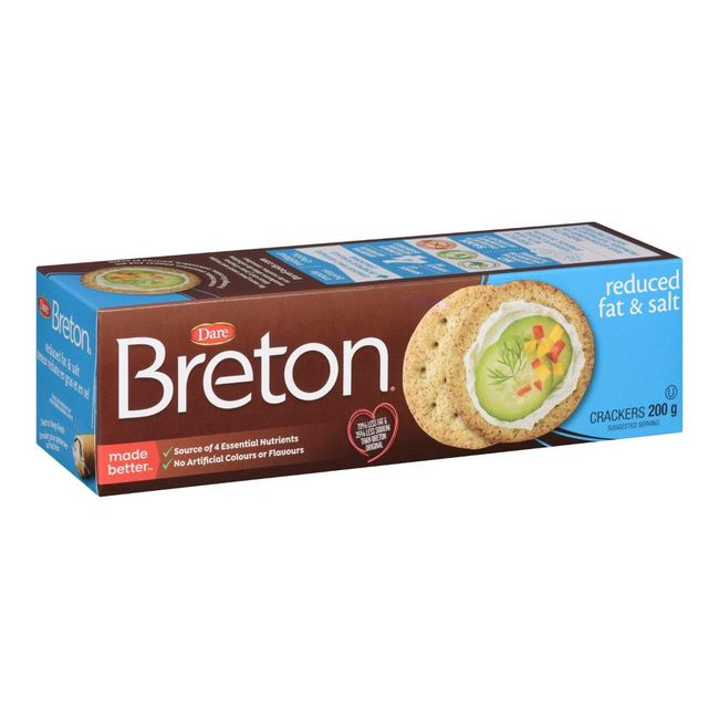 Breton Reduced Fat And Salt Crackers, 200 G -- 12 Per Case