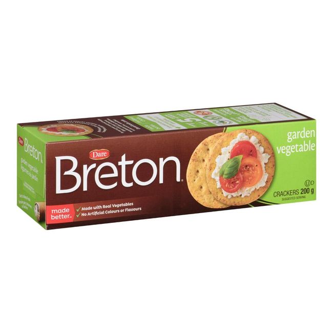 Breton Vegan Garden Vegetable Crackers, 200 G -- 12 Per Case