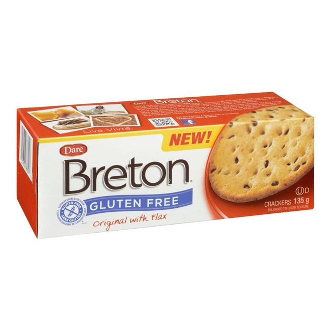 Breton Gluten Free Original Flaxseed Crackers, 135 G -- 12 Per Case