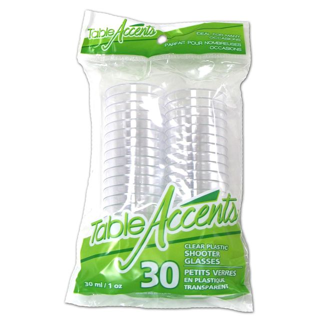 Table Accents 1 Oz Clear Plastic Shooter, 30 Count -- 36 Per Case