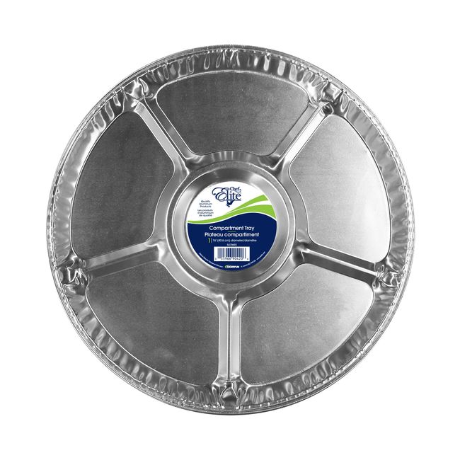 Chef Elite Plateau Rond À 5 Compartiments, 16 Po De Diamètre -- 25 Par Boîte