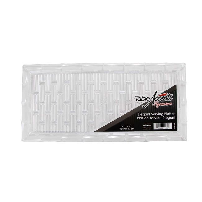 Signature Rectangular Plastic Elegant Serving Platter, 14.2 x 6.7 inch ...