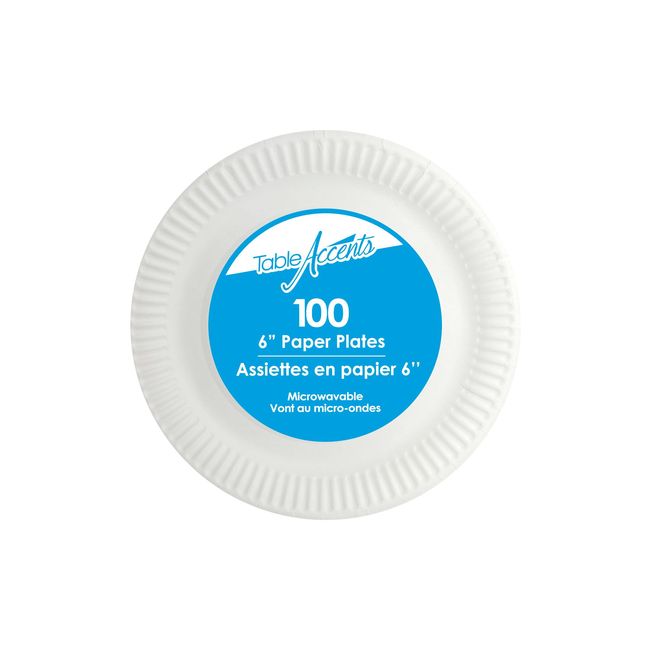6" PAPER PLATE WHITE UNCOATED