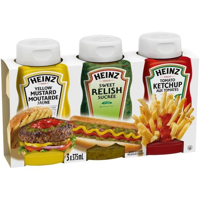 Heinz Trio Summer Ketchup Relish Mustard, 1.125 L -- 4 Per Case
