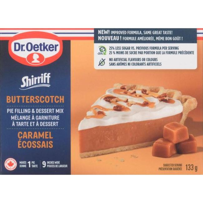 Shirriff Butterscotch Pie Filling Powder, 133 G -- 12 Per Case