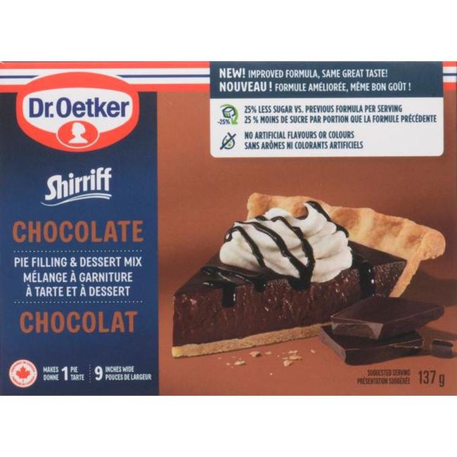 Shirriff Chocolate Pie Filling Powder, 137 G -- 12 Per Case