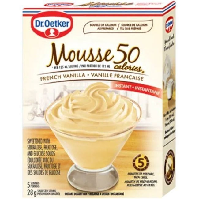 Dr. Oetker Mousse À La Vanille Française 50 Calories, 28 G -- 12 Par Boîte