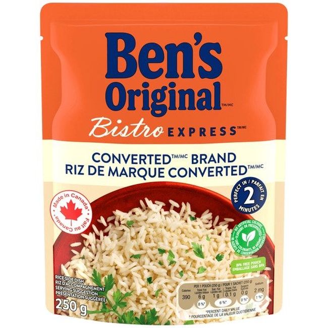 Ben's Original Bistro Express Converted Long Grain Parboiled White Rice Rice, 250 G -- 12 Per Case