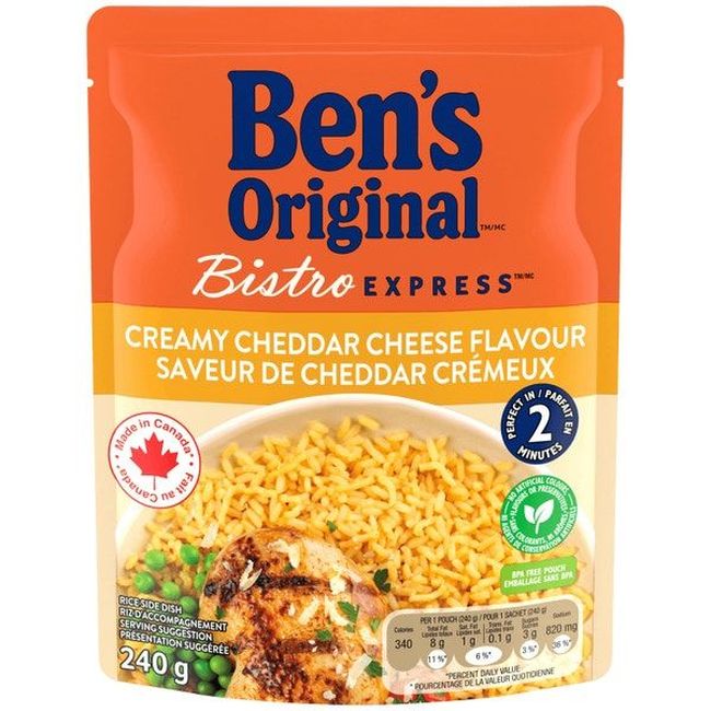 Ben's Original Bistro Express Creamy Cheddar Cheese Flavour Rice, 240 G -- 12 Per Case