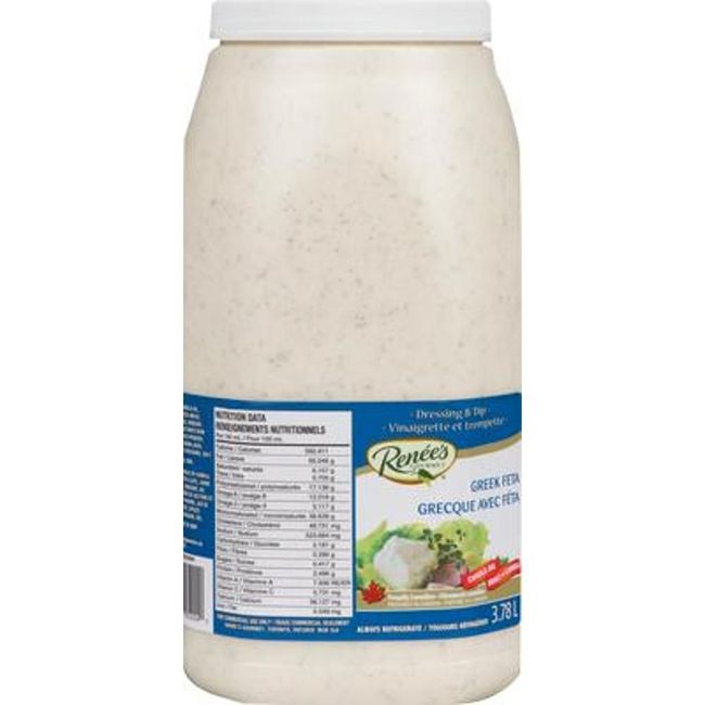 Renee's Vinaigrette Crémeuse Et Trempette À La Feta Grecque, 3,78 L -- 2 Par Boîte