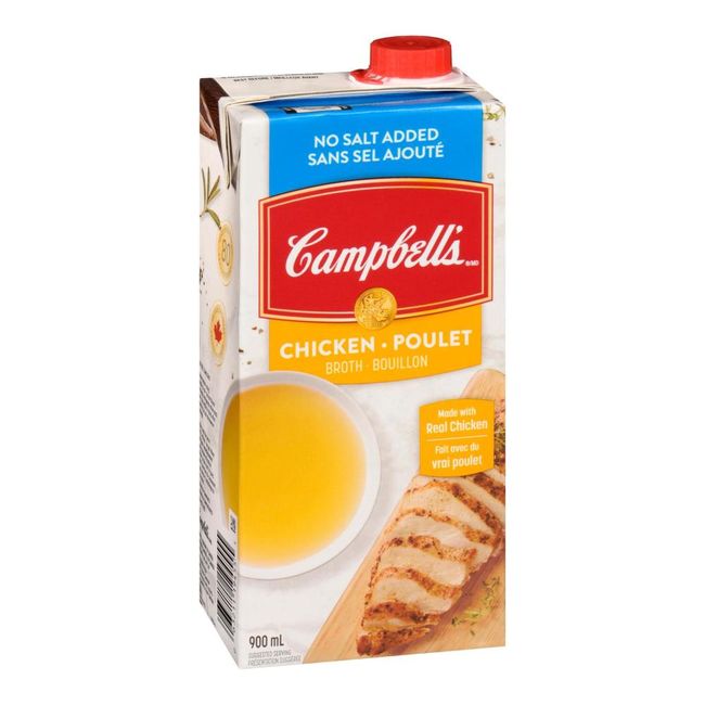 Campbell's No Salt Added Chicken Broth, 900 Ml -- 12 Per Case