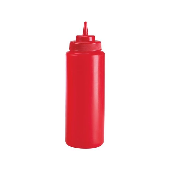 Browne Polyethylene Red 24 Oz Wide Mouth Squeeze Bottle, Set Of 6