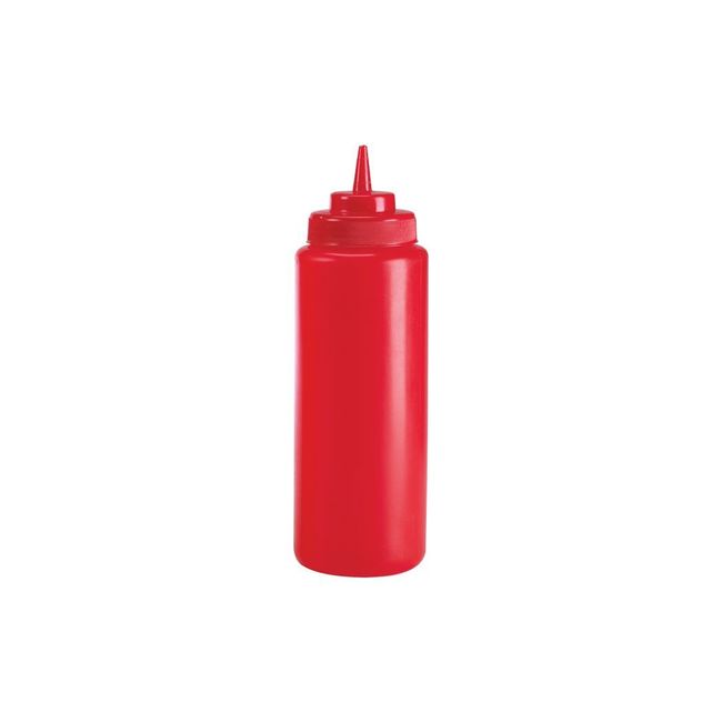 Browne Polyethylene Red 16 Oz Wide Mouth Squeeze Bottle, Set Of 6