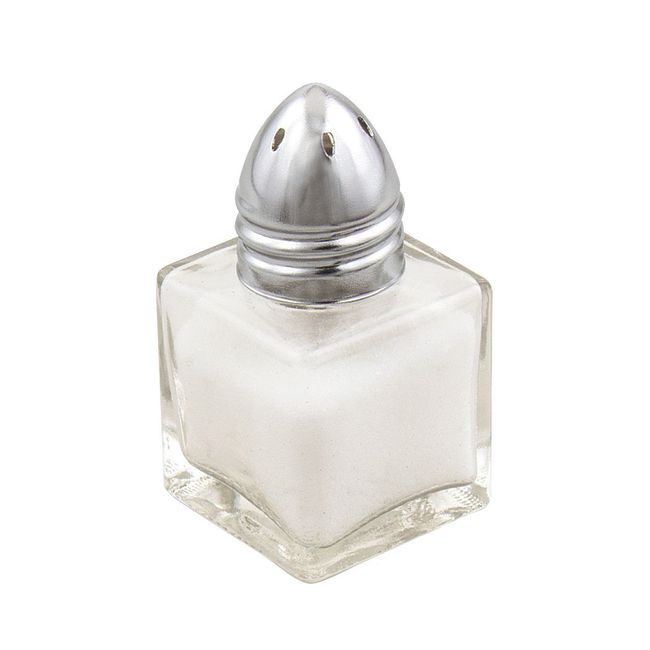 Browne Glass With Chrome Top 0.5 Oz Mini Salt And Pepper Shaker, Set Of 12