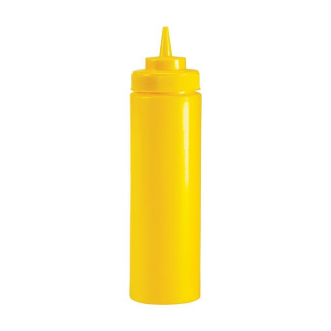 Browne Polyethylene Yellow 24 Oz Wide Mouth Squeeze Bottle, Set Of 6