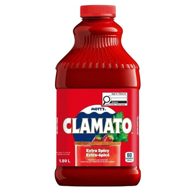 Clamato Cocktail De Jus De Palourdes Et De Tomates Extra Épicé, 1,89 L -- 8 Par Caisse