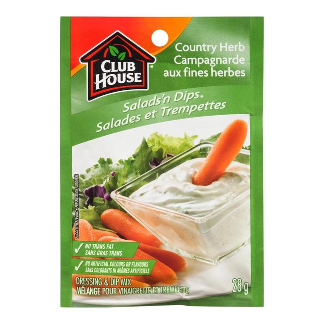 Club House Country Herb Salad Dressing And Dip Mix, 28 G -- 12 Per Case