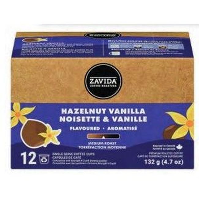 Zavida Capsules De Café Vanille Noisette 11 G, 12 Unités -- 6 Par Boîte