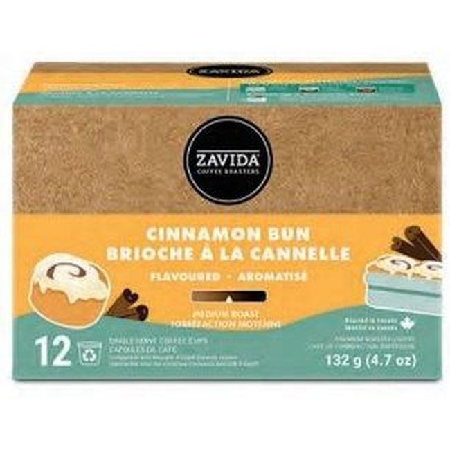 Zavida Capsules De Café Cinnamon Bun De 11 G, 12 Unités -- 6 Par Boîte