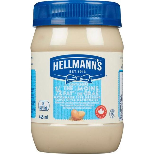 Hellmann's 1/2 Fat Light Mayonnaise, 445 Ml -- 12 Per Case