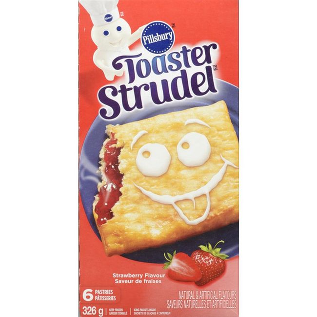 Pillsbury Strawberry Danish Strudel, 326 G -- 12 Per Case