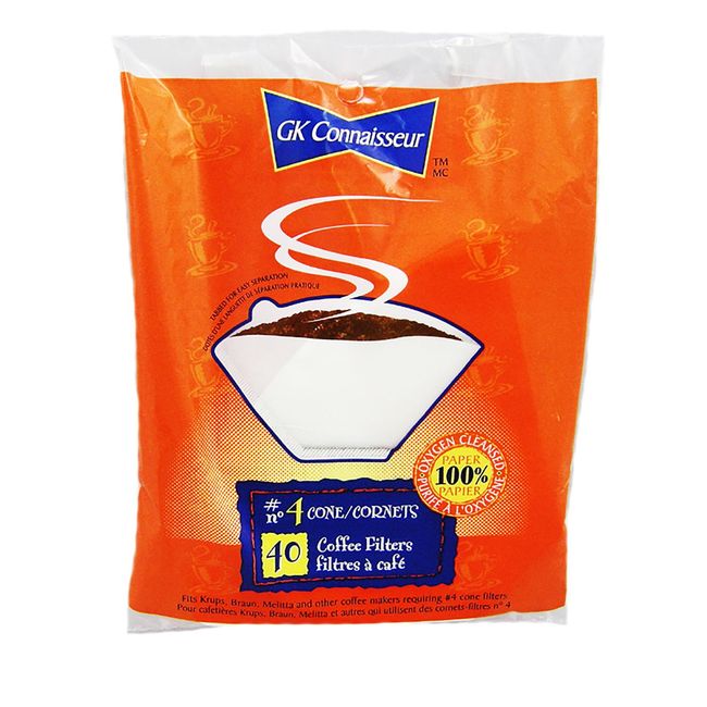 Gk Connaisseur Number 4 Cone Coffee Filter, 40 Count -- 48 Per Case