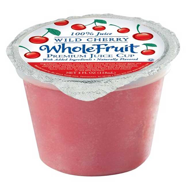 Whole Fruit Wild Cherry Premium 100 Percent Juice Cup, 4.4 Oz -- 96 Per Case
