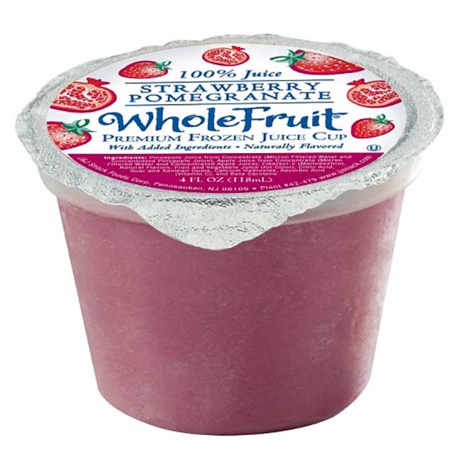 Whole Fruit Strawberry Pomegranate Premium 100 Percent Juice Cup, 4.4 Oz -- 96 Per Case
