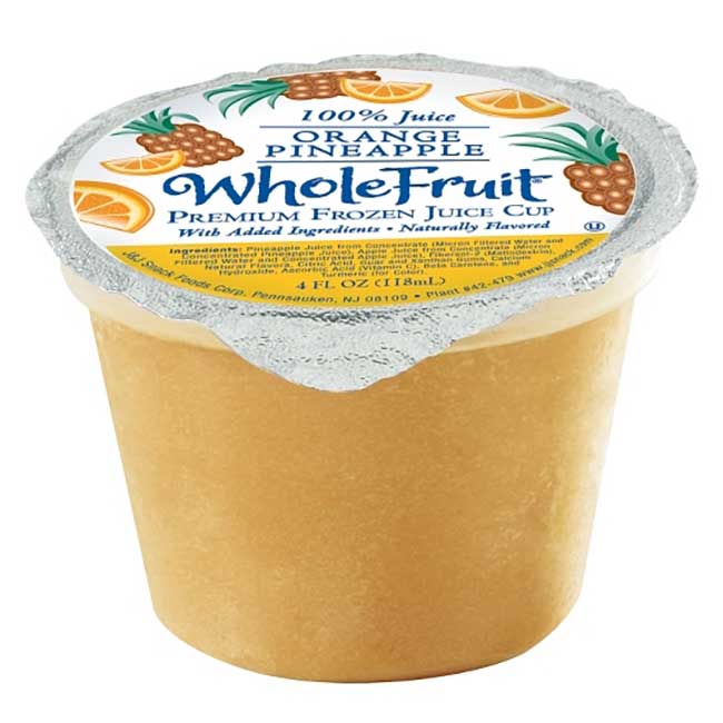 Whole Fruit Orange Pineapple Premium 100 Percent Juice Cup, 4.4 Oz -- 96 Per Case