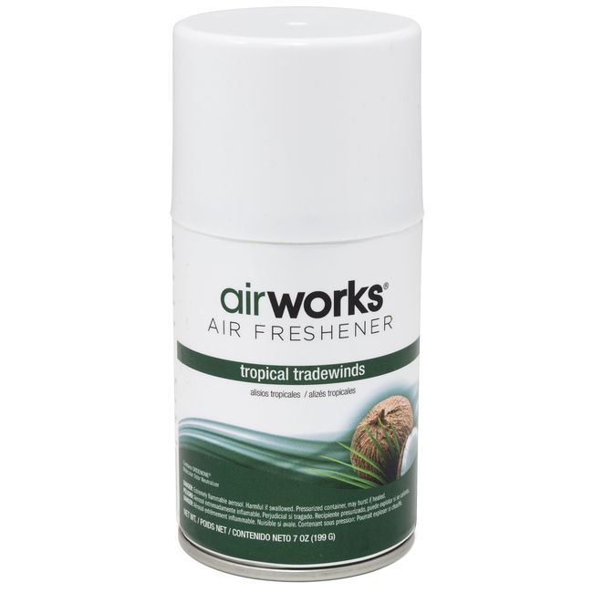Airworks Tropical Tradewinds Metered Aerosol Air Freshener, 7 Oz -- 12 Per Case