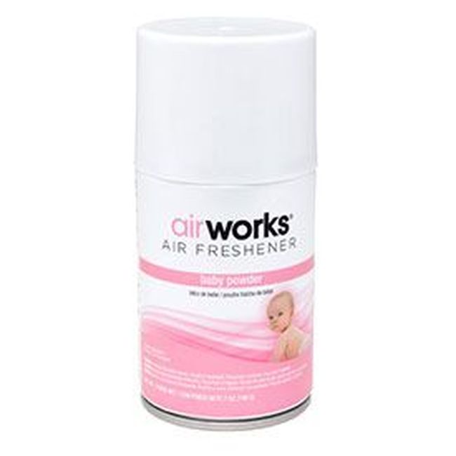 Airworks Baby Powder Metered Aerosol Air Freshener, 7 Oz -- 12 Per Case