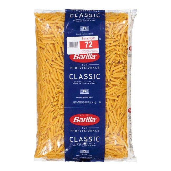 Barilla Number 72 Penne Rigate Pasta, 4.54 Kg -- 2 Per Case