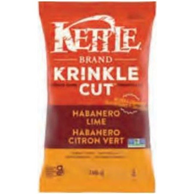 Kettle Krinkle Cut Habanero Lime Potato Chips, 198 G -- 12 Per Case