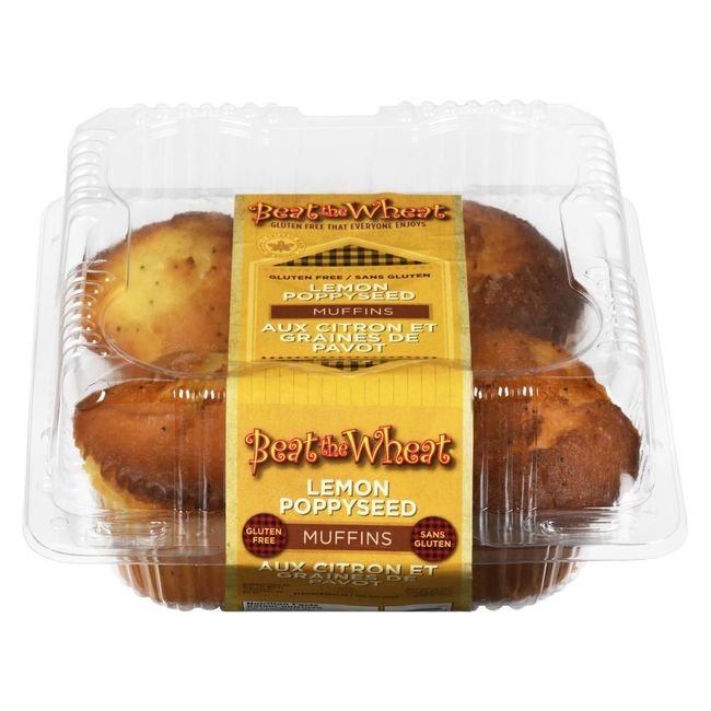 Beat The Wheat Muffins Sans Gluten Au Citron Et Aux Graines De Pavot, 4 Unités -- 6 Par Boîte