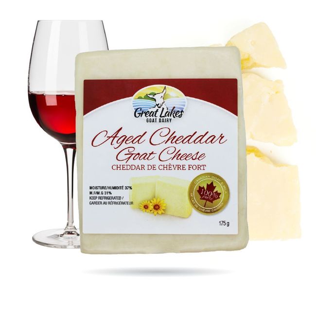 Great Lakes Goat Dairy Aged Goat Cheddar Cheese, 175 G -- 12 Per Case