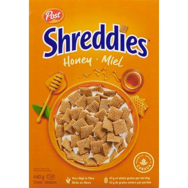 Post Shreddies Honey Cereal, 440 G -- 12 Per Case