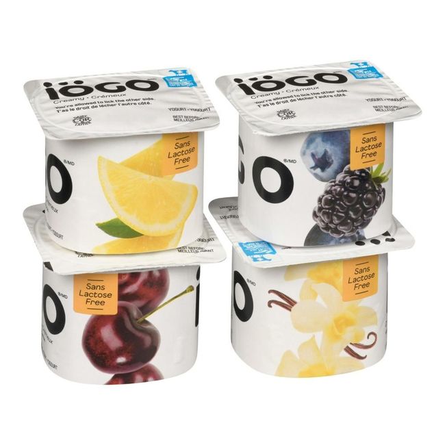 Iogo 1.5 Percent Milk Fat Lactose-free Cherry Lemon Vanilla Blackberry Blueberry Yogurt, 100 G -- 48 Per Case