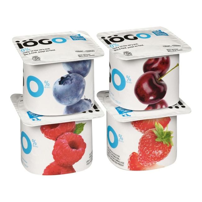 Iogo O Percent Milk Fat Strawberry Raspberry Cherry Blueberry Yogurt, 100 G -- 48 Per Case