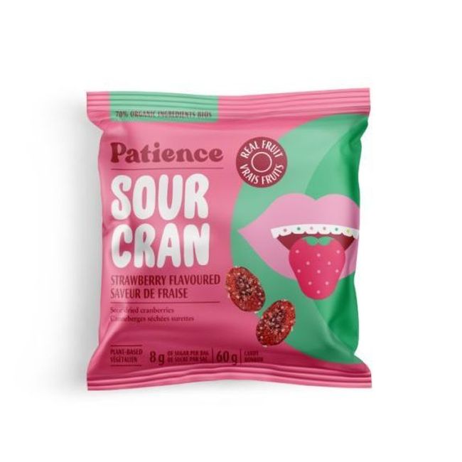 Patience Fruit And Co Strawberry Sour Dried Cranberries, 60 G -- 24 Per Case
