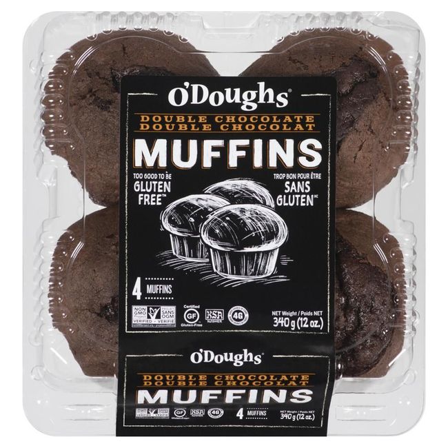 O'doughs Muffin Double Chocolat, 340 G -- 6 Par Boîte