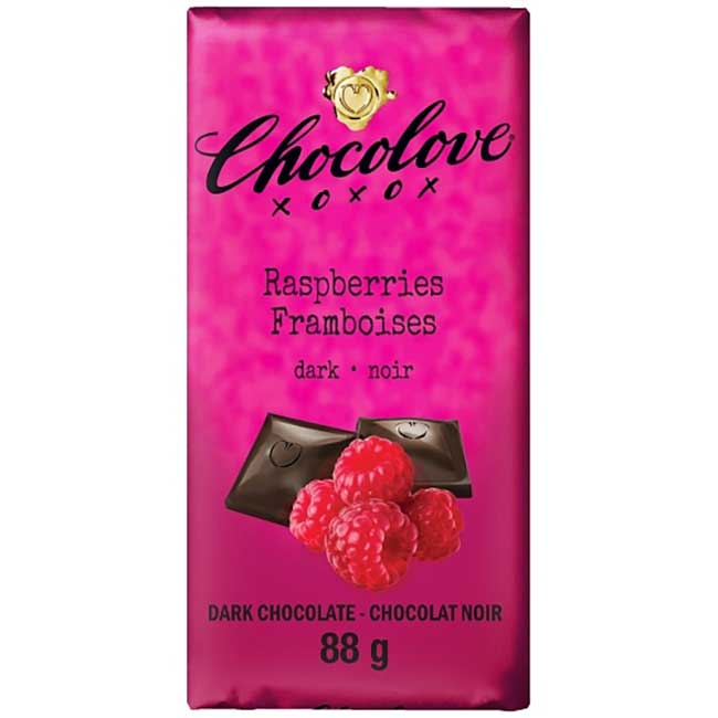 Chocolove Barre De Chocolat Noir Aux Framboises, 90 G -- 18 Par Caisse