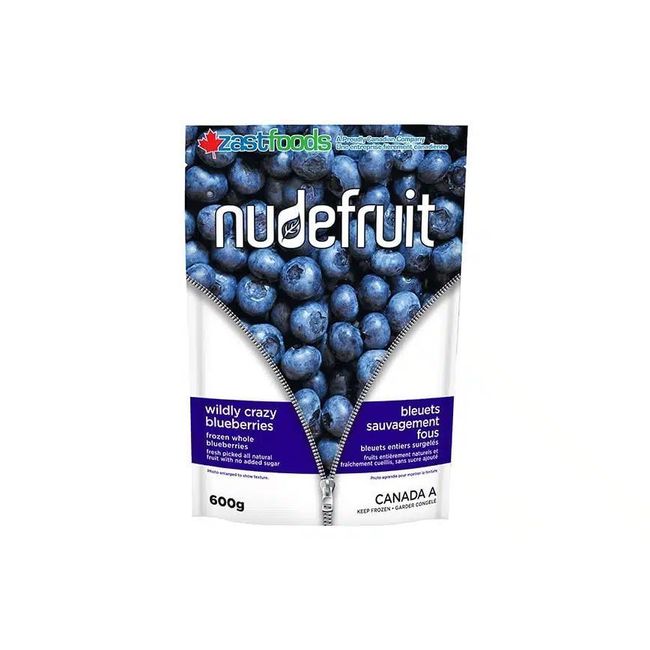 Nudefruit Wildly Crazy Blueberries, 600 G -- 12 Per Case