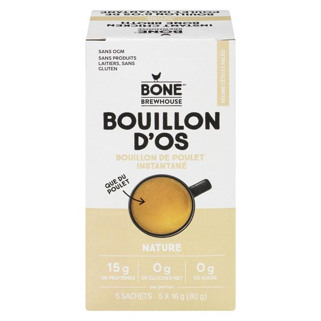 Bone Brewhouse Naked Instant Chicken Bone Broth, 80 G -- 9 Per Case
