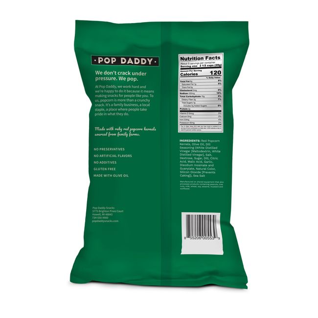 Pop Daddy Dill Pickle Popcorn, 141 G -- 12 Per Case