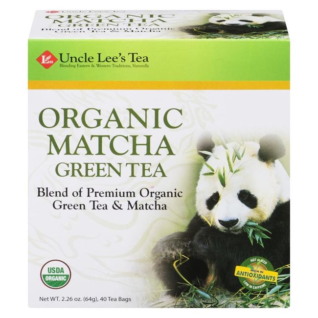 Uncle Lee's Tea Organic Matcha Green Tea, 40 Tea Bags -- 6 Per Case