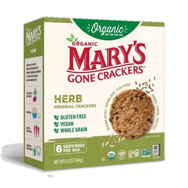 Mary's Gone Crackers Craquelins Aux Herbes Biologiques, 184 G -- 12 Par Boîte