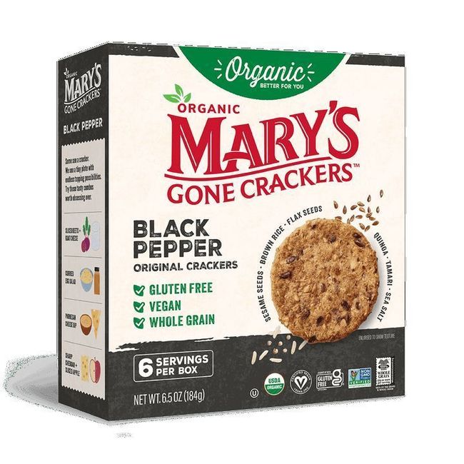 Mary's Gone Crackers Craquelins Au Poivre Noir Biologique, 184 G -- 12 Par Boîte