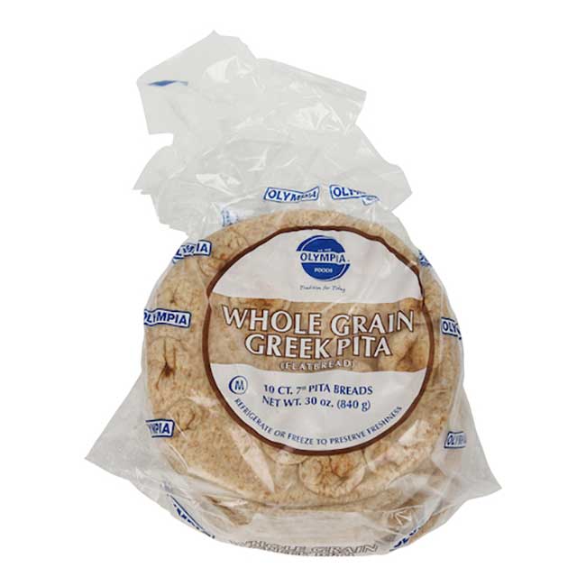 Olympia Foods Whole Grain Greek Pita, 1.875 Lb -- 12 Per Case